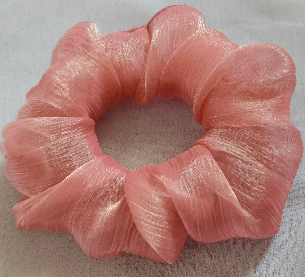 Organza baby pink scrunchies