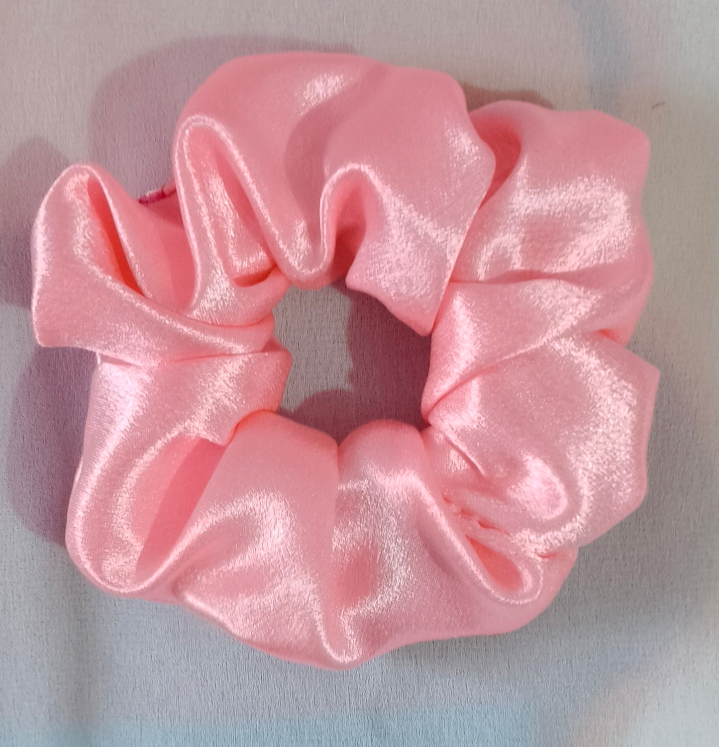 Baby pink Premium silky satin scrunchies .mini siz