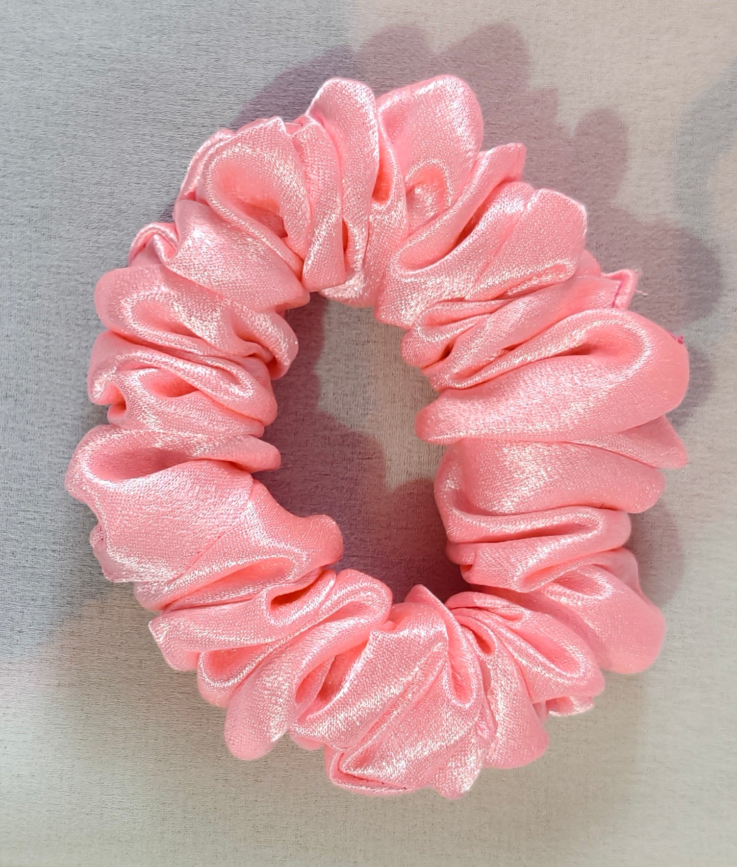 Premium silk satin scrunchies baby pink siz small
