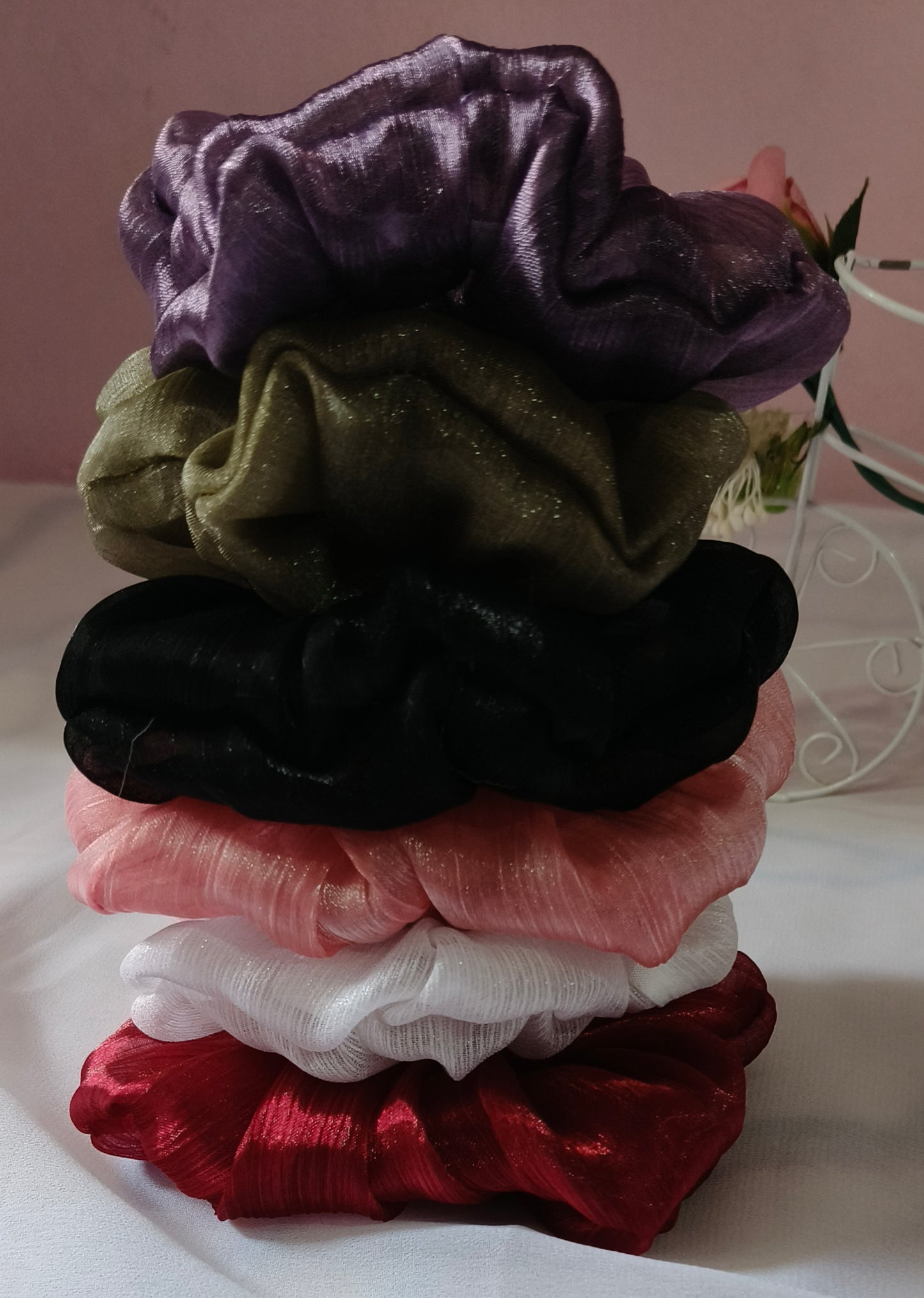 Organza silky scrunchies mini siz