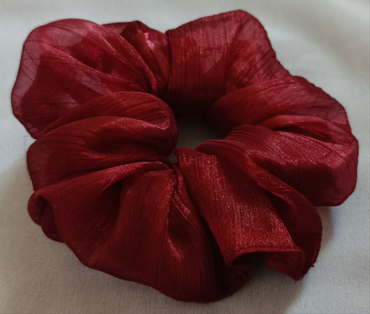 Organza merun scrunchies