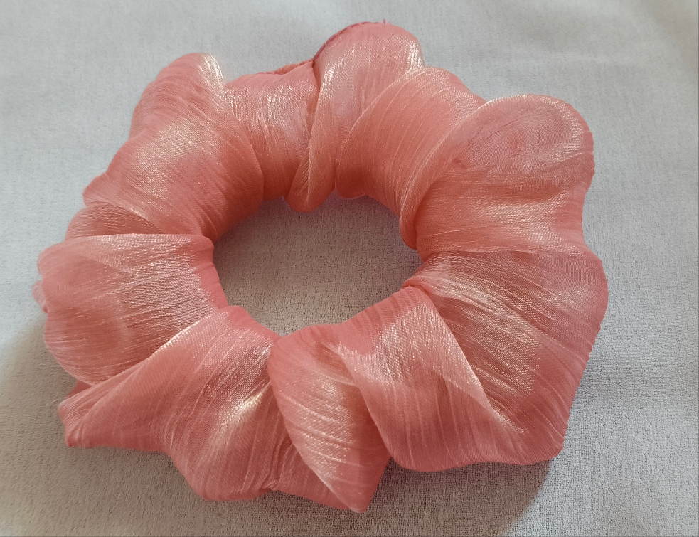 Organza baby pink scrunchies