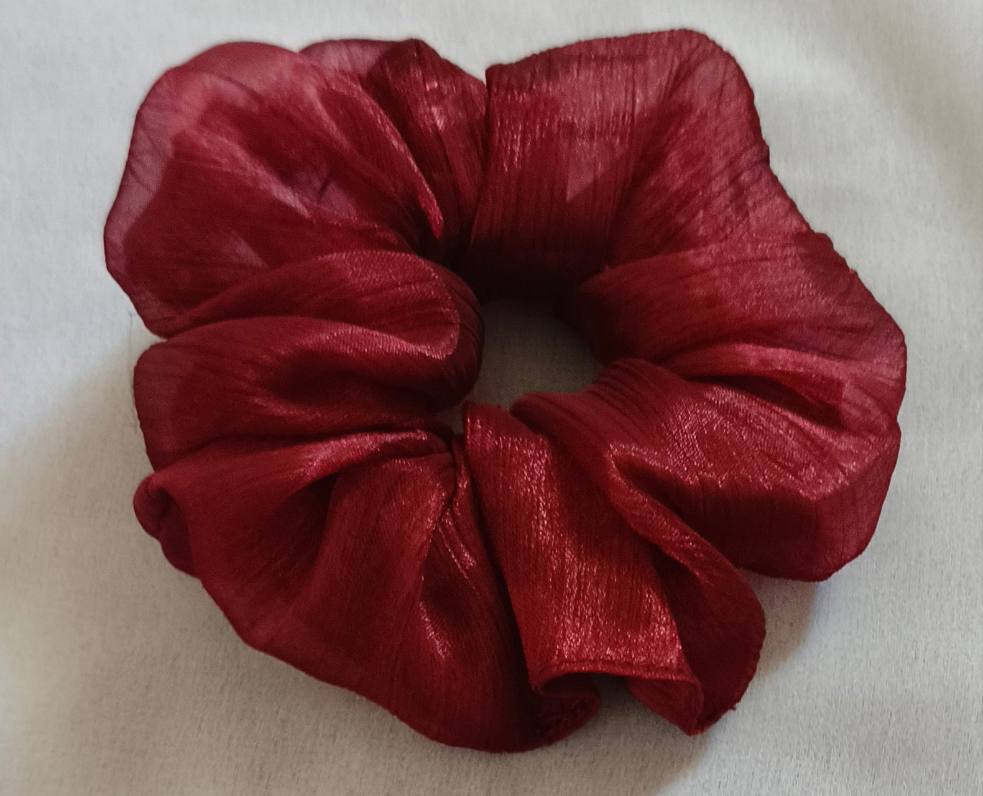 Organza merun scrunchies